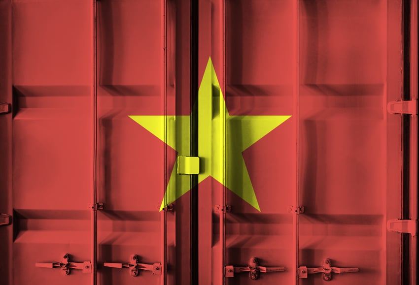 Vietnam Flag on Containers