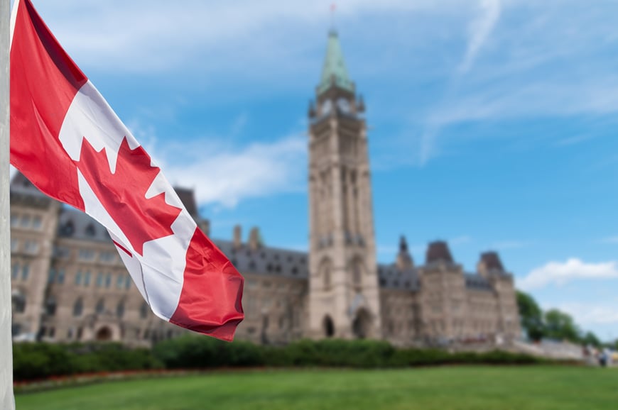 Canadian Flag & Parliament Building